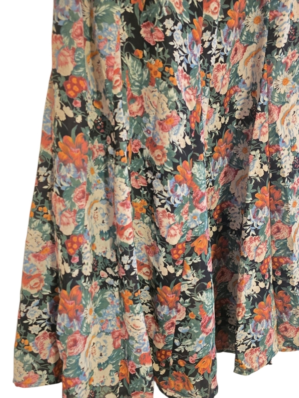Vintage ZZ Michaels Floral Maxi Skirt Whimsigoth Cottagecore Dark Botanical - Picture 6 of 13